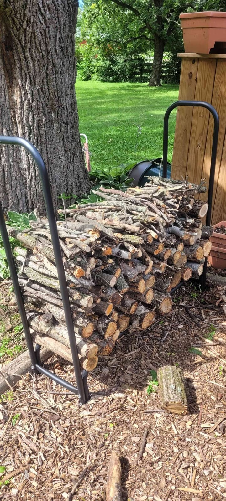 WALMANN 8ft Firewood Rack with Cover, Heavy Duty Firewood Rack - with Weather Resistant 600D Oxford Fabric Cover, Indoor/Outdoor Wood Rack for Firewood customer photo 2