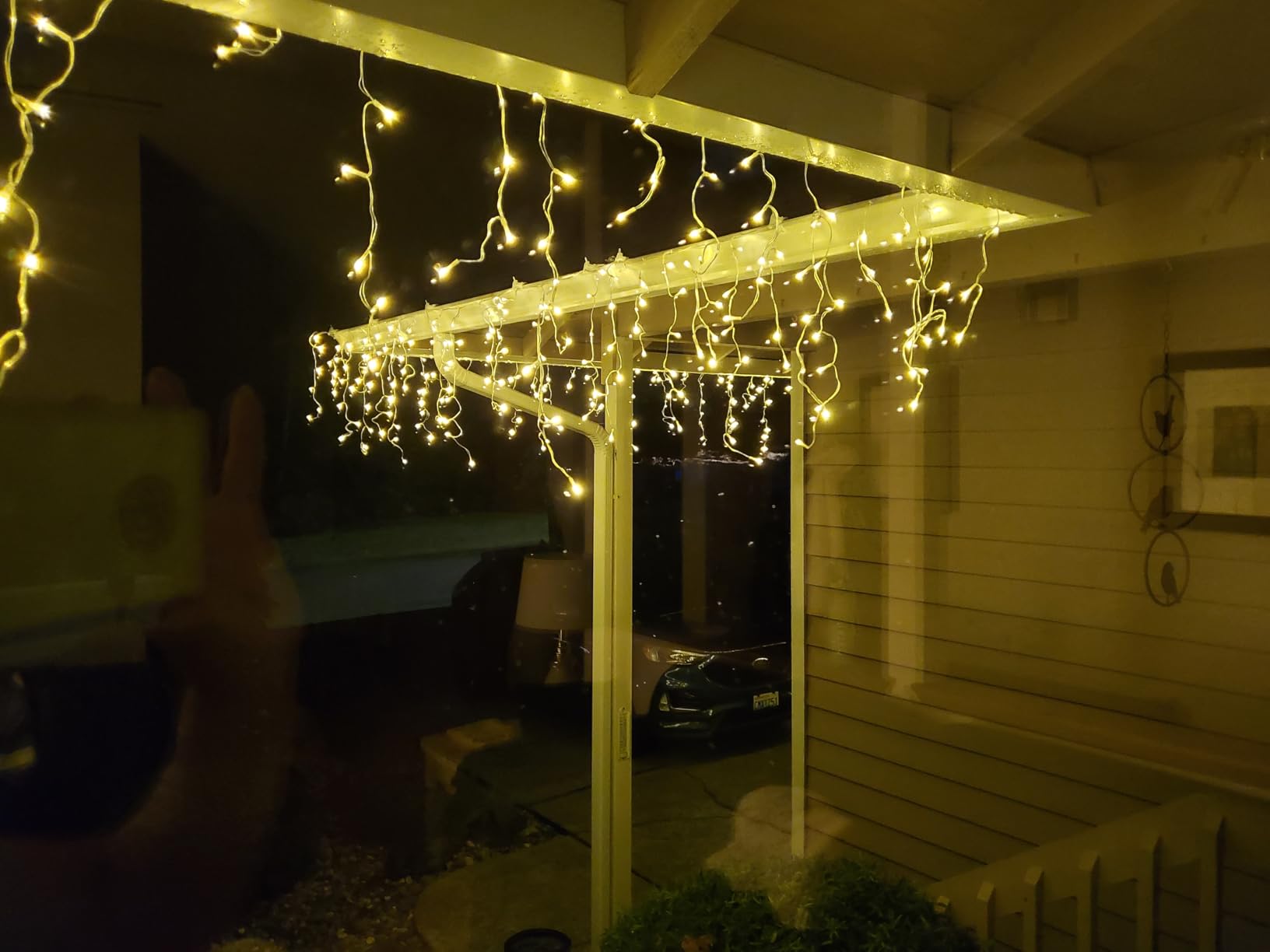 USOKYO Icicle Christmas Lights Outdoor, 480 LED 39FT Icicle String Lights with 96 Drops 8 Modes and Timer, Twinkle Icicle Fairy Lights for House Patio Bedroom Wedding (Warm White) customer photo 1