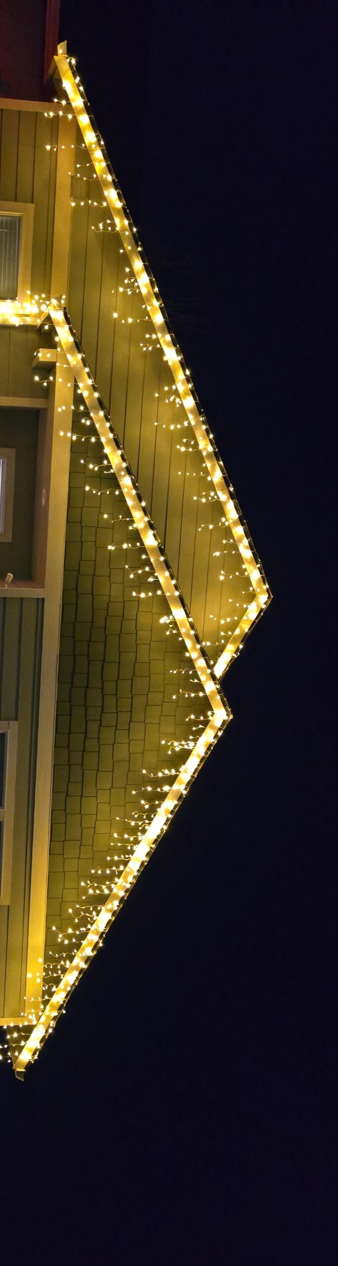 USOKYO Icicle Christmas Lights Outdoor, 480 LED 39FT Icicle String Lights with 96 Drops 8 Modes and Timer, Twinkle Icicle Fairy Lights for House Patio Bedroom Wedding (Warm White) customer photo 2