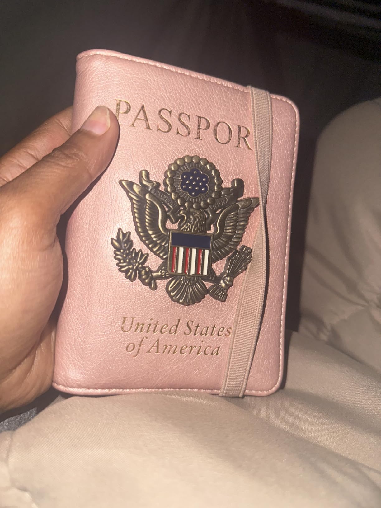 TOURSUIT RFID Blocking Passport Holder, Leather Travel Wallet, Dark Blue | Travel Document Holder Cover Accessories, 3D Metal Badge, For Women Men customer photo 2
