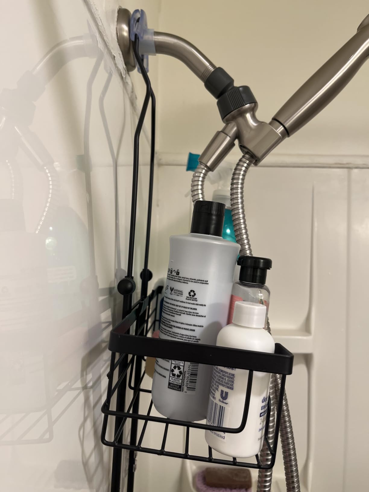 Upgraded Extended Length Shower Organizer with Hooks, Rustproof Shampoo Soap Holder, Large Hanging Bathroom Caddy customer photo 1