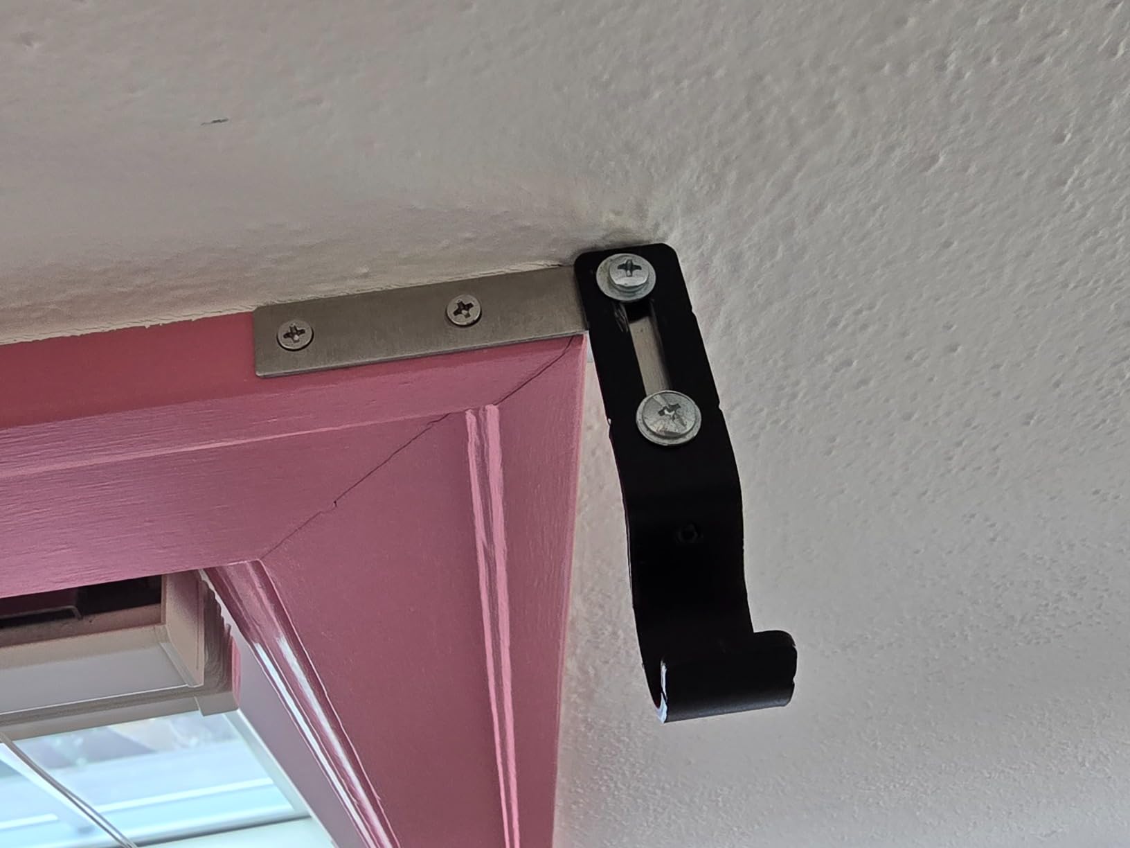 Premium Curtain Rod Brackets - 2 Pack Adjustable Wall Mounts, Curtain Rod Holders for 1 Inch Rod (Black) customer photo 1