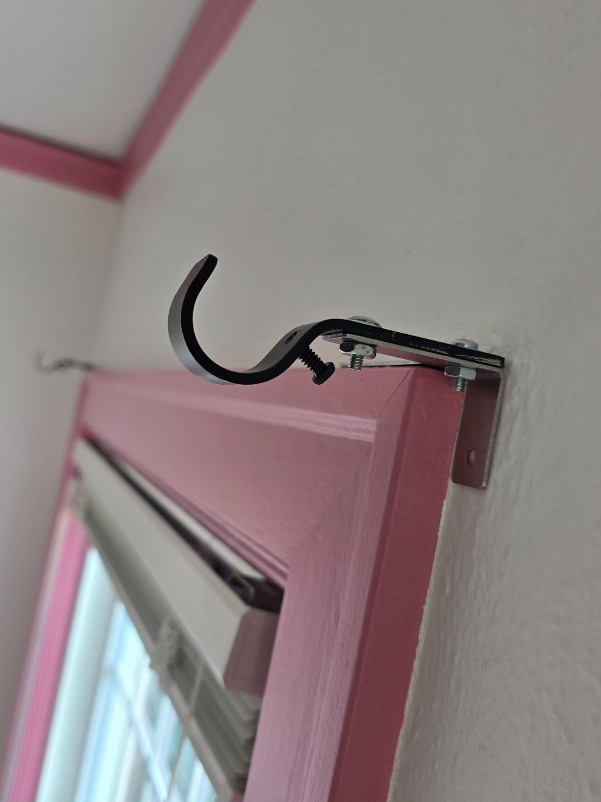 Premium Curtain Rod Brackets - 2 Pack Adjustable Wall Mounts, Curtain Rod Holders for 1 Inch Rod (Black) customer photo 2