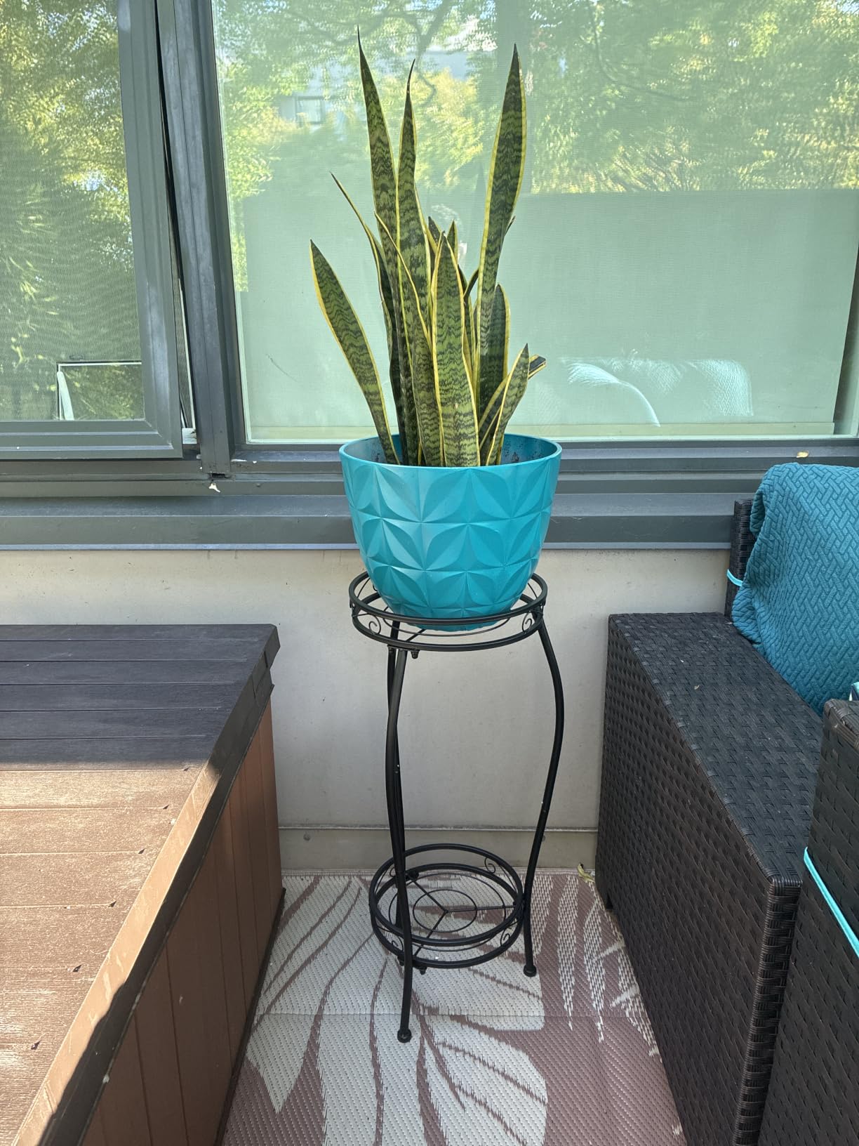 Kavlium Plant Stand Indoor Outdoor, Tall Black Metal, 2 Tier 27.1 Inch | Rustproof Metal, Stable 3-Leg Base, Heavy Duty 100 lb Capacity, Multiple Plant Rack Holder, Indoor Outdoor Decor customer photo 2