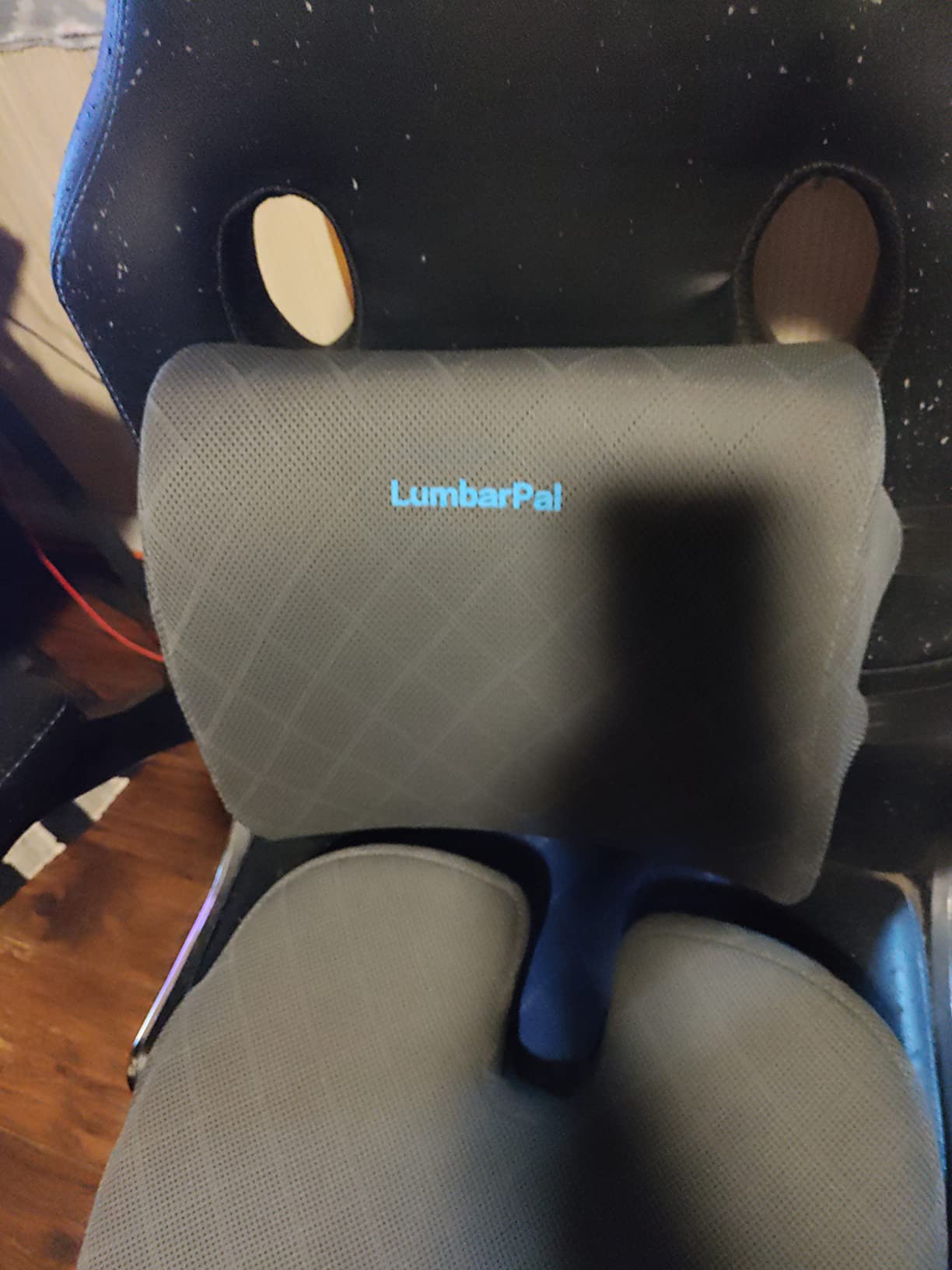 LumbarPal Lumbar Support Pillow for Office Chair Back Support Lumbar Pillow for Car, Gaming, Office Chair - Improve Sitting Posture & Back Pain Relief, Memory Foam, Adjustable Straps, Black customer photo 1