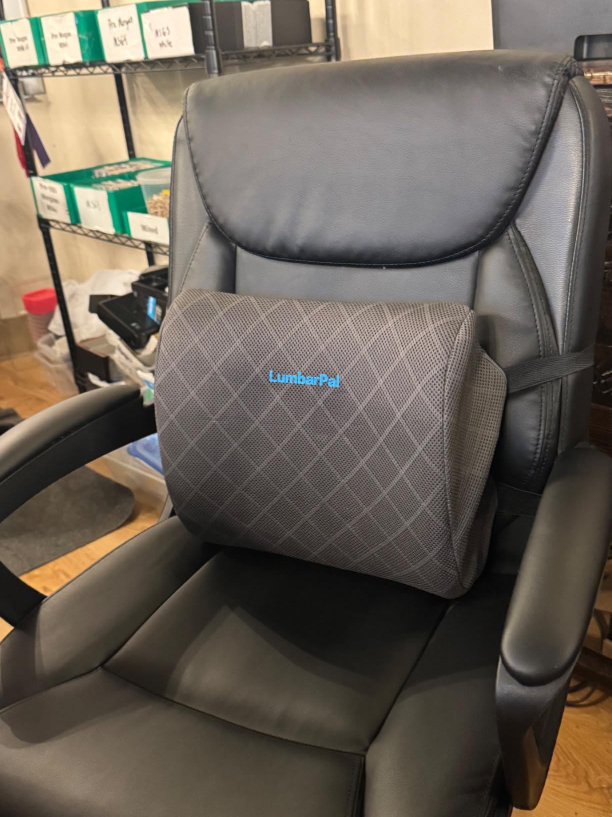 LumbarPal Lumbar Support Pillow for Office Chair Back Support Lumbar Pillow for Car, Gaming, Office Chair - Improve Sitting Posture & Back Pain Relief, Memory Foam, Adjustable Straps, Black customer photo 2