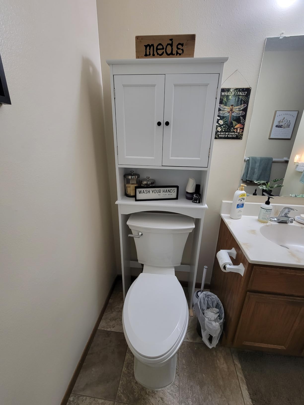 Gizoon Over the Toilet Storage Cabinet with Adjustable Shelf, White customer photo 2