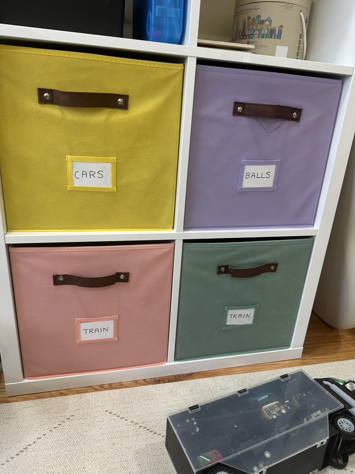 DECOMOMO Storage Bins, Cube Storage Bin with Labels customer photo 1