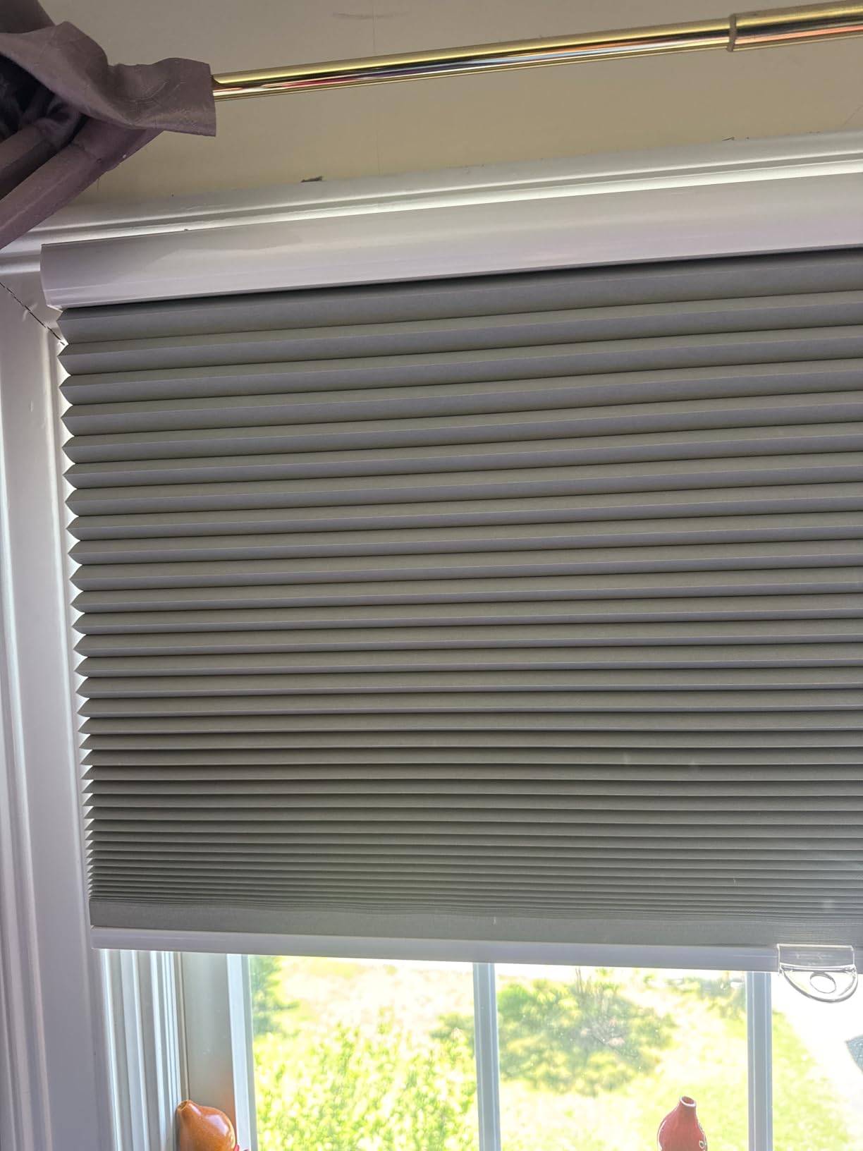 Changshade Cordless Cellular Shades, Blackout Honeycomb Shades for Windows, Pull Down Pleated Blinds, Easy to Install for Indoor Windows and French Doors, White (Blackout), Custom Size customer photo 2