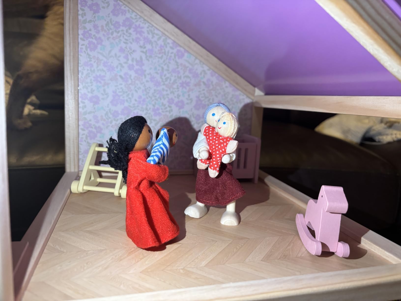 Tiny Land Wooden Dollhouse for Girls - 6 Rooms Wooden Doll House customer photo 2