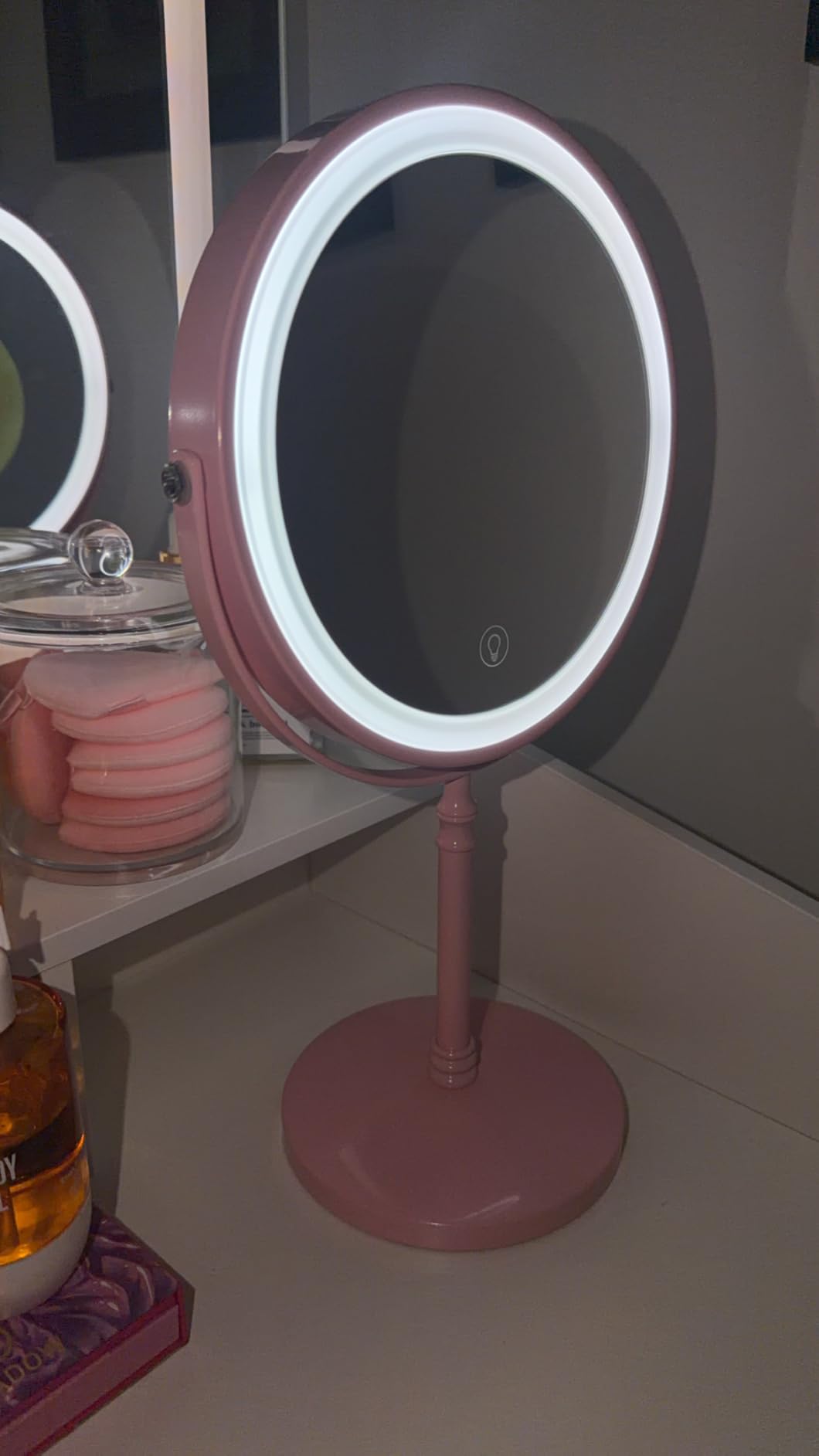 DEIOVWXS Makeup Mirror, Rechargeable Vanity Mirror with 3 Lights, 1X/10X, Adjustable Brightness, 3000mAh, Double-Sided, Gift for Mom, Women, Wife, Girls, Dorm Room Essential customer photo 2
