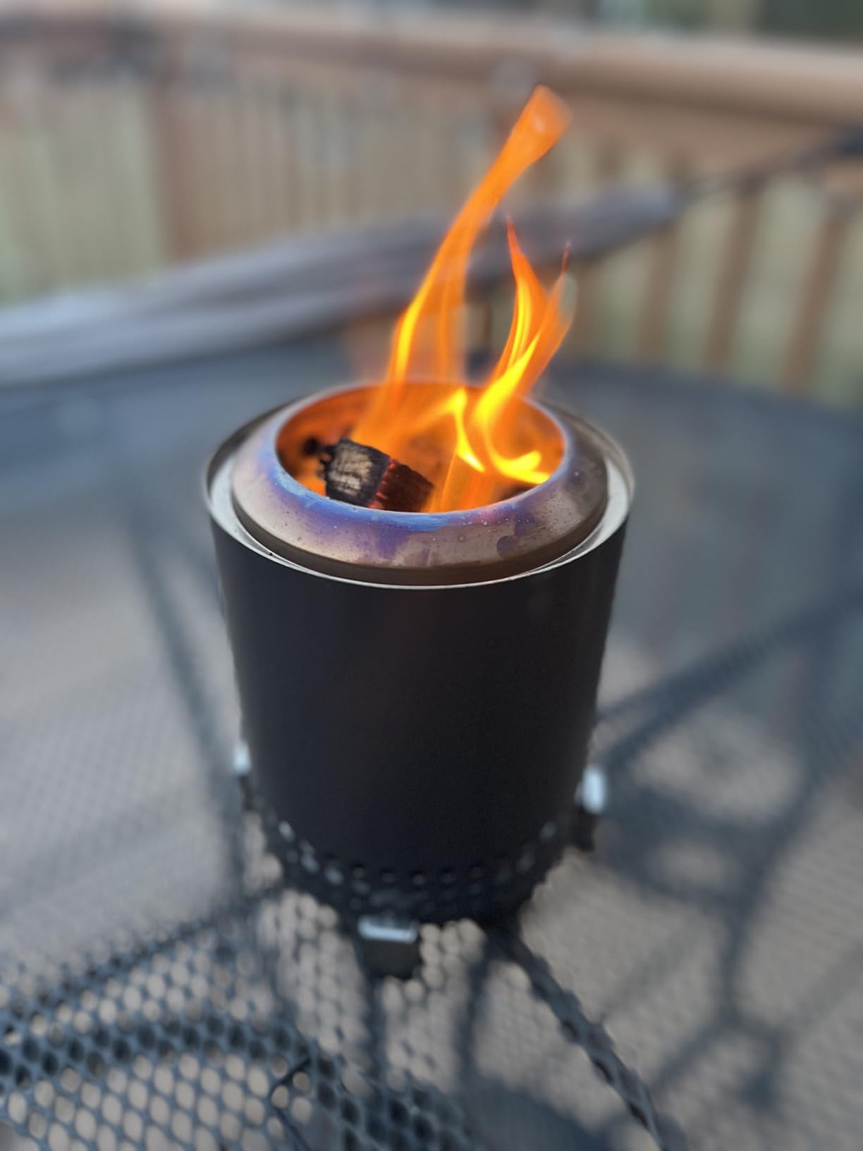 Solo Stove Mesa, 5.1 Inch Tabletop Fire Pit with Stand - Smokeless, Stainless Steel Fire Pit for Camping, Outdoor & Patio- Wood Burning or Pellet Fueled Portable Bonfire, 1.4lbs, Ash customer photo 2