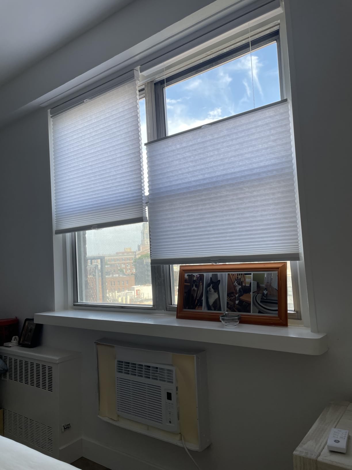 Allesin Top Down Bottom Up Cordless Cellular Shades, Thermal Insulation Honeycomb Blinds for Indoor Windows (Clear White, 29