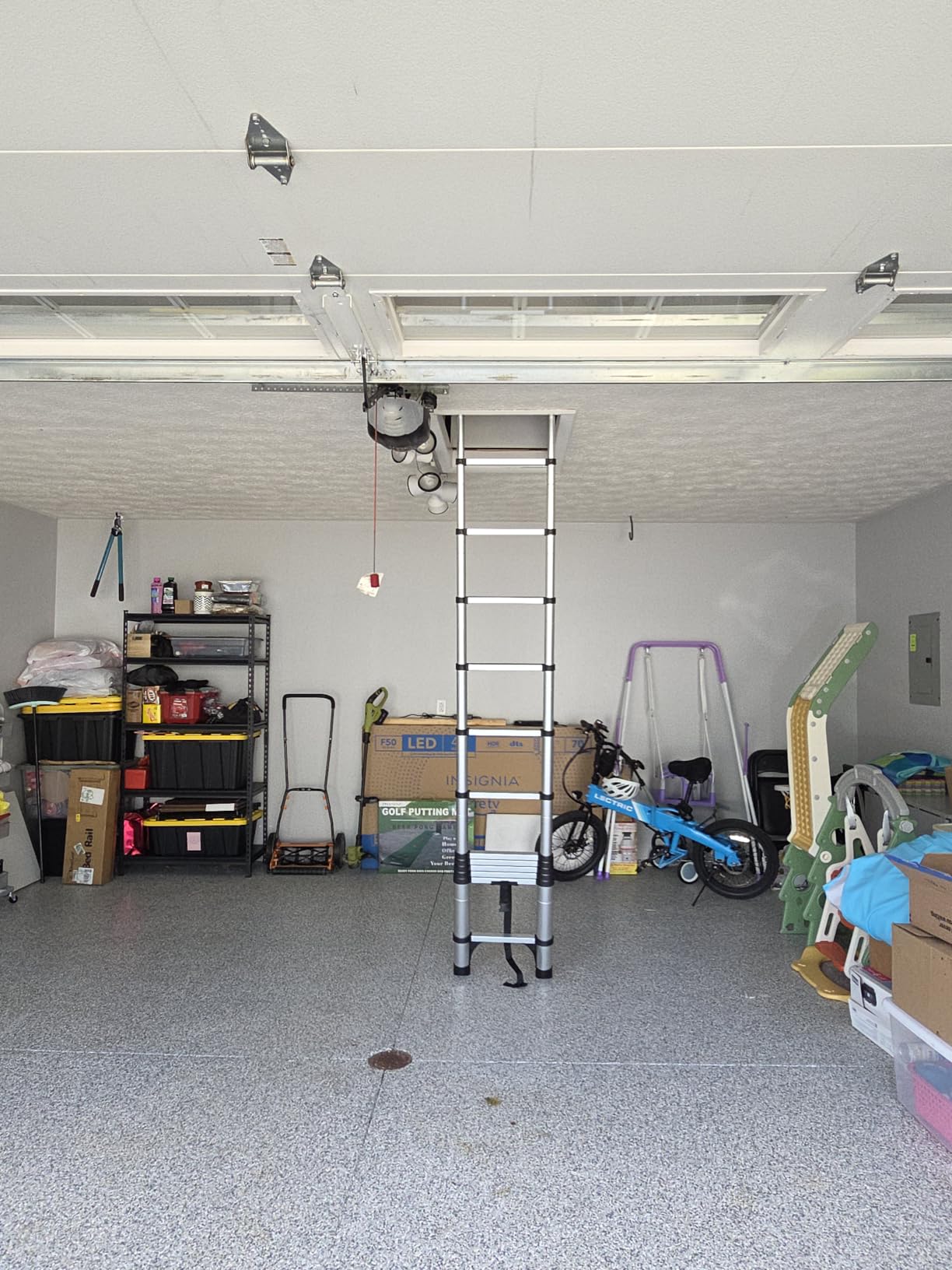 Soctone Telescoping Ladder, Stabilizers, Slow Down Design(12.5FT Button) | Portable Telescopic RV Ladder for Outdoor Camper Trips Motorhome with Tool Platform customer photo 1