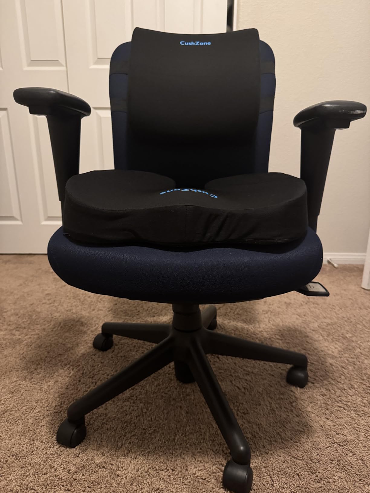 CushZone Seat Cushion and Lumbar Support Pillow for Office Chair, Black customer photo 1