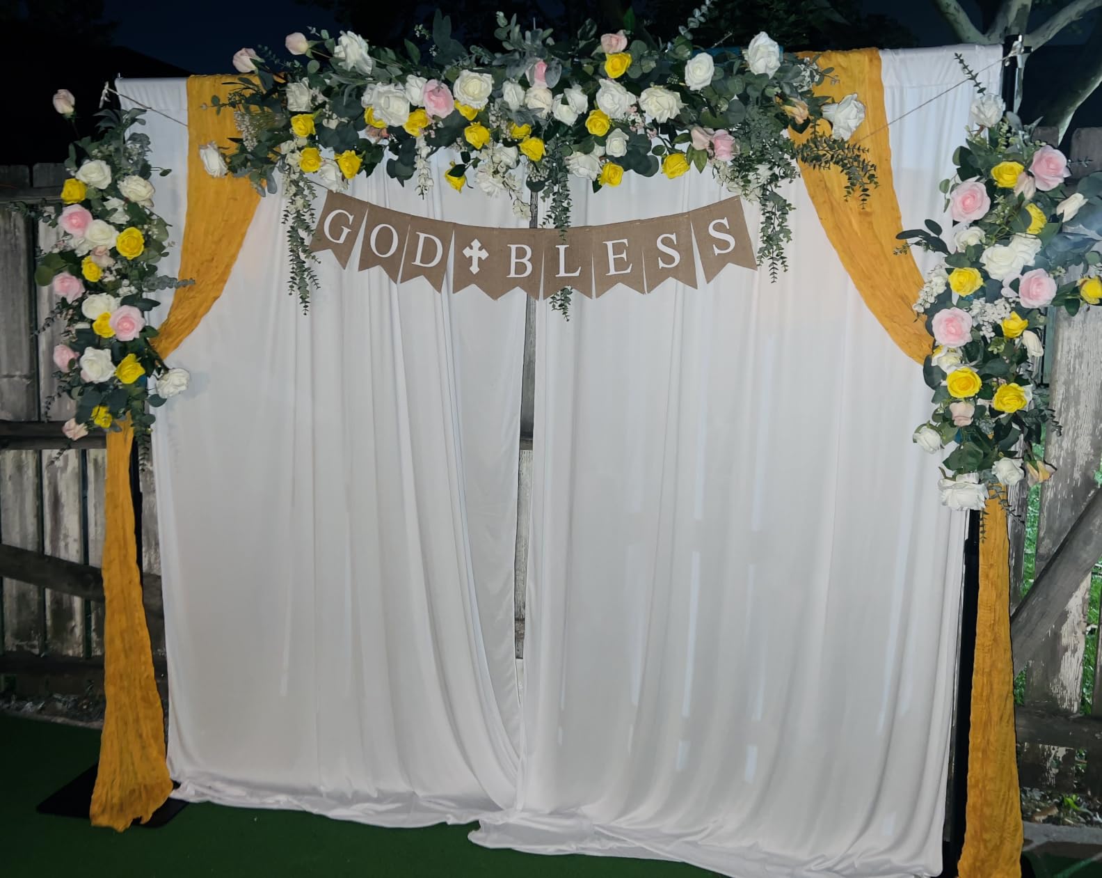 30ft x 10ft Wrinkle Free Black Backdrop Curtain for Parties, 6 Panels 5X10ft Polyester Black Photo Backdrop Drapes Back Drop Cloth for Birthday Wedding Party Photography Background customer photo 1