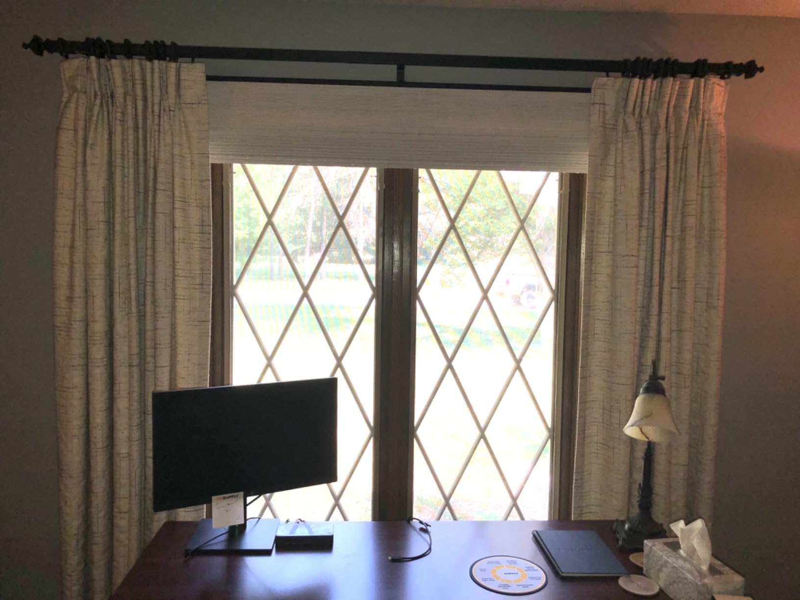 MOOD Custom Bamboo Shades | Rustic | Top Down Bottom Up Cordless | Bamboo Roman Shades for Windows and Doors (Natural Woven) | Rustic Walnut (Great Privacy) | Custom Size customer photo 1