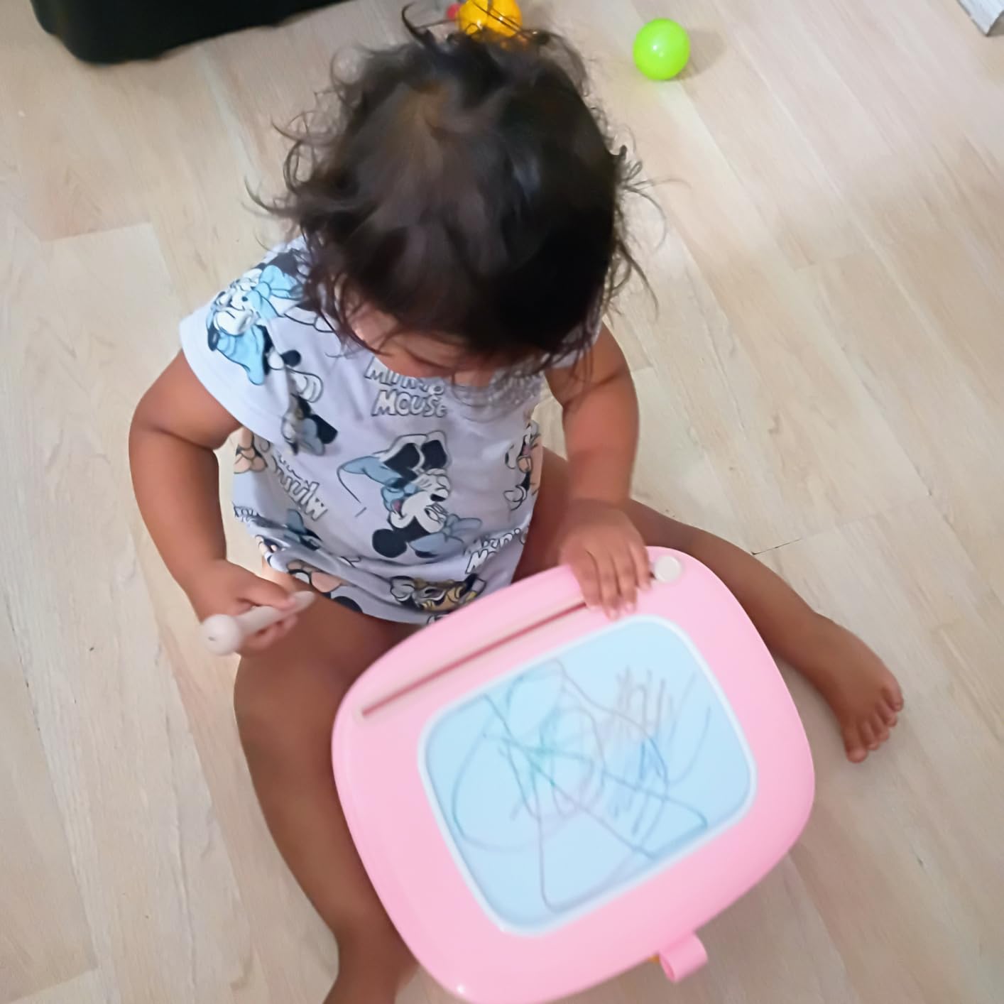Kikidex Magnetic Drawing Board, Toddler Girl Toys for 1-3 Year Old, Doodle Board Pad Learning and Educational Toys for 1 2 3 Year Old Baby Kids Birthday Gift (Light Blue) customer photo 2