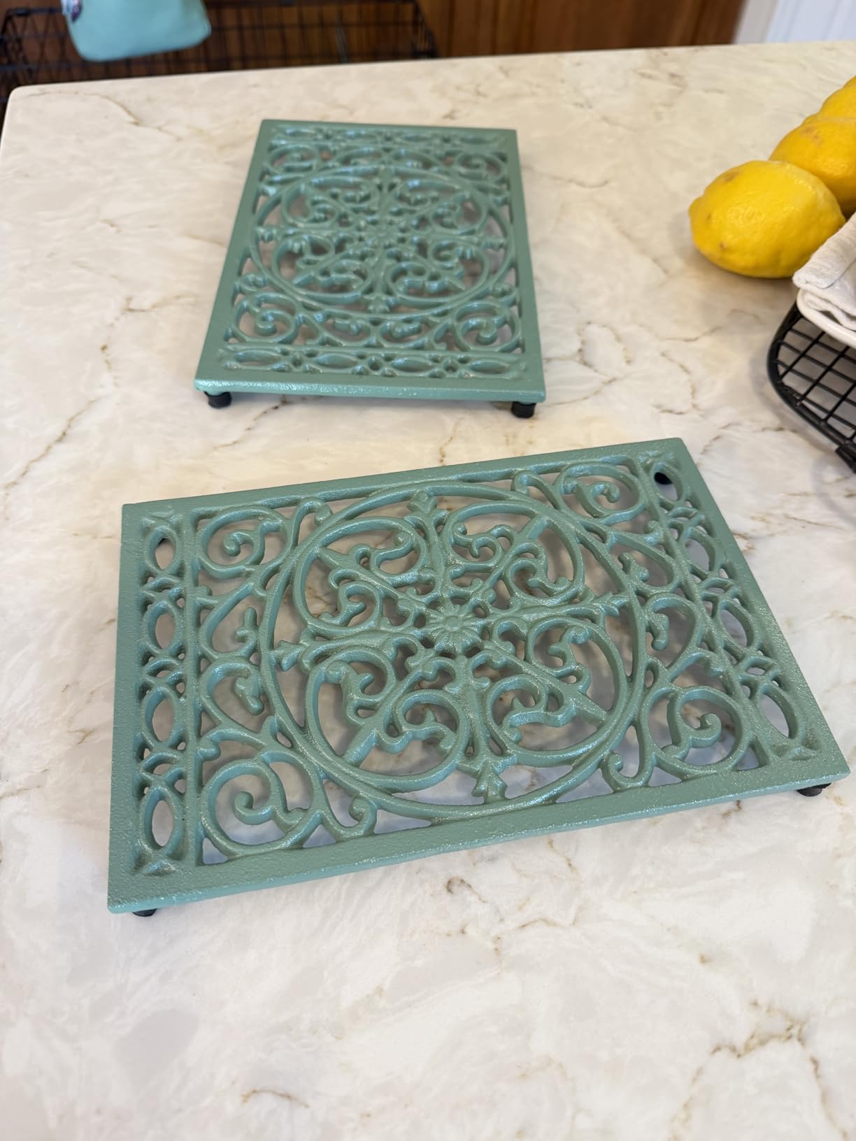 Sumnacon Cast Iron Trivet 2Pcs Heat Resistant Trivets for Hot Pots and Pans customer photo 2