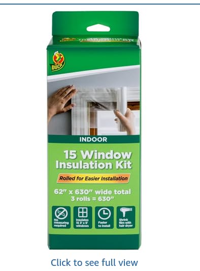 Duck Brand Winter Window Insulation Kit – Window Seal Rolled Shrink Film Covers Up to 15 3’ x 5’ Windows – Window Tape Included – Easy Indoor Installation - Clear - 15-Pack (288069) customer photo 2