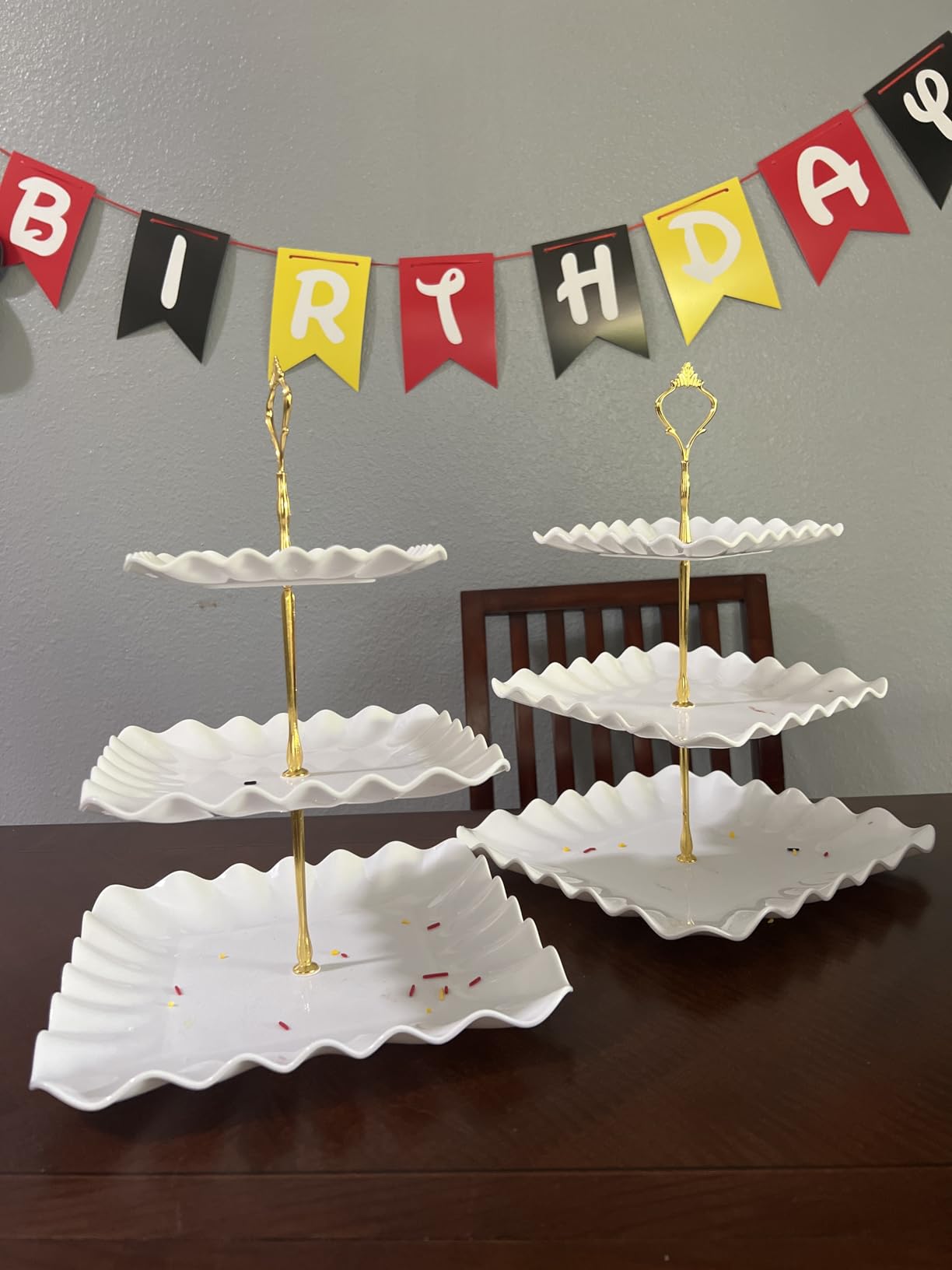 DAFURIET Plastic Dessert Cupcake Stand, 3 Tier Cupcake Tower Holder, White customer photo 2