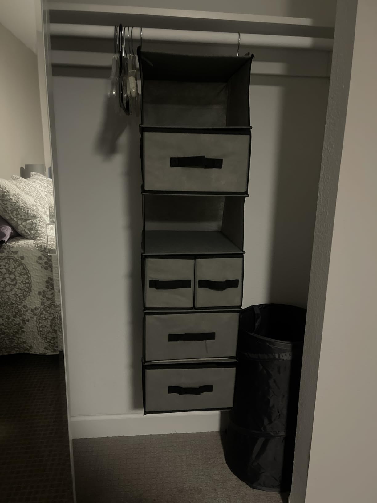 GRANNY SAYS Hanging Closet Organizer, 5 Drawers, 6 Shelves, 6 Pockets, Gray customer photo 2