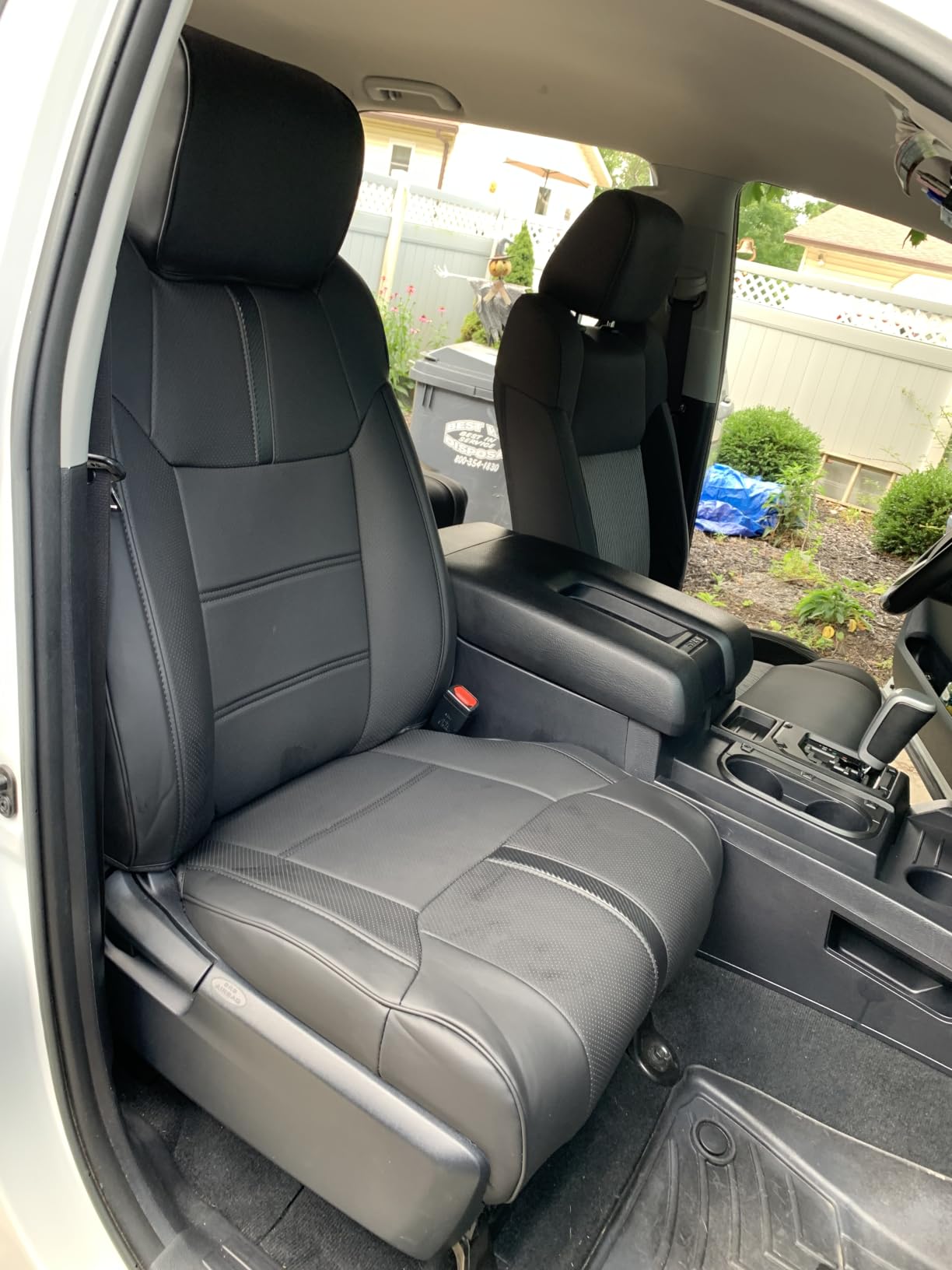 Super Cover for Toyota Tundra Seat Covers 2014-2021 (CrewMax only), Full Covered Leather Seat Protectors for Tundra Truck Car Accessories with Carbon Fiber customer photo 1