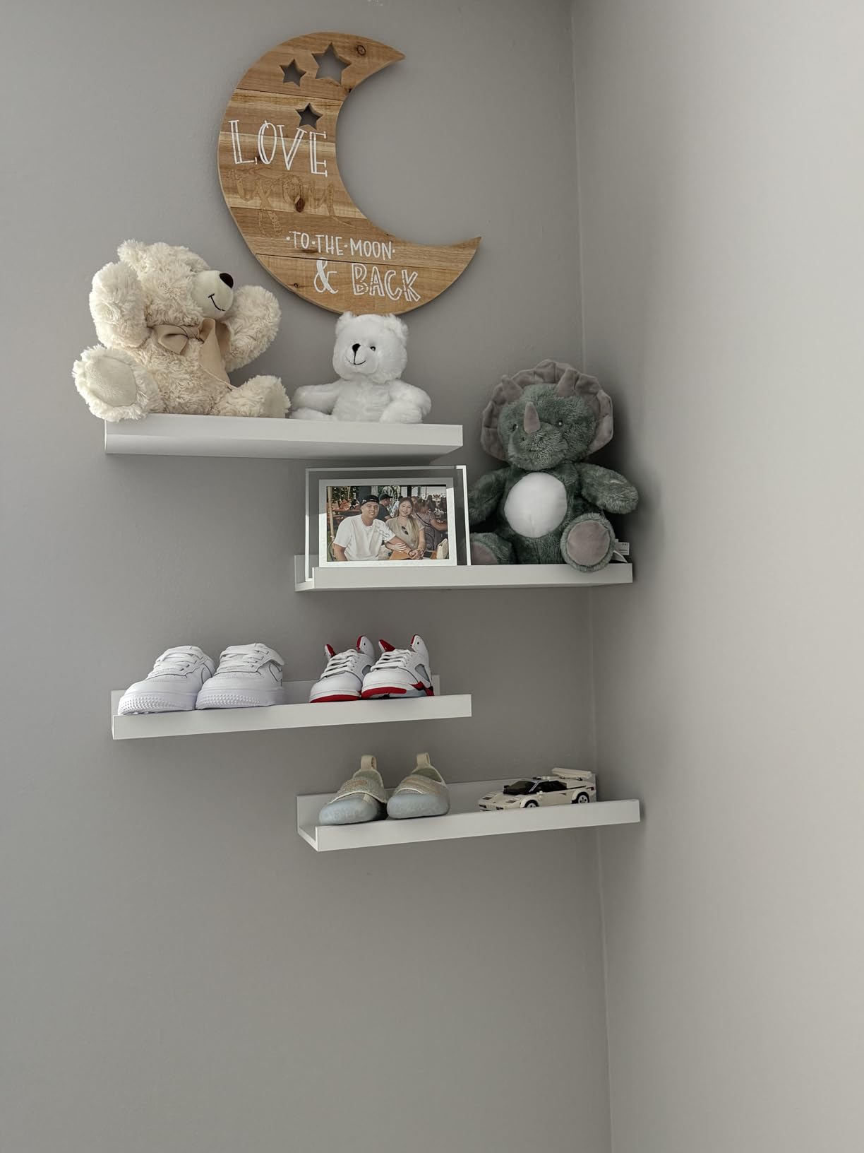 RICHER HOUSE 5-Set Floating Shelves with Lip, Black Wall Mounted Wood Shelf customer photo 2