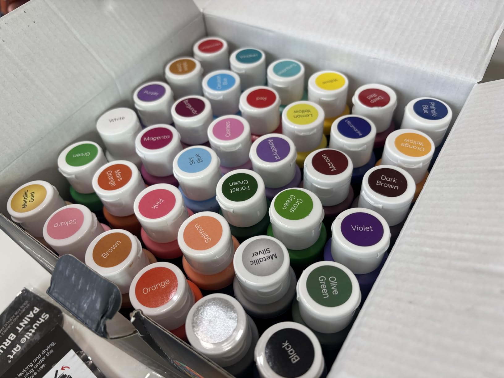 72 Pack Acrylic Paint Set, Shuttle Art 60 Colors Acrylic Paint Including Extra White Black & 12 Brushes, 2oz/60ml, Rich Pigmented, Water Proof, Ideal for Artists, Beginners on Canvas Rock Wood Ceramic customer photo 1