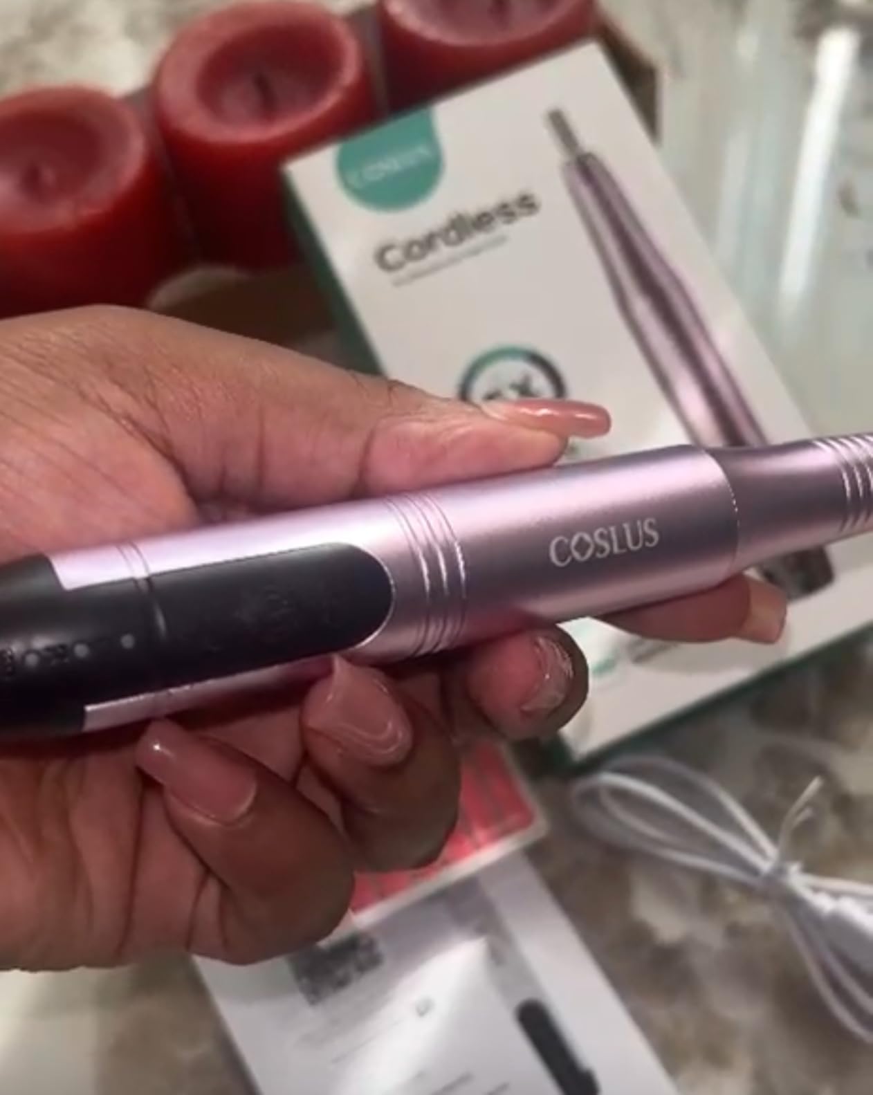 COSLUS C20 Cordless Nail Drill Electric File: Portable All-in-One Kit customer photo 1