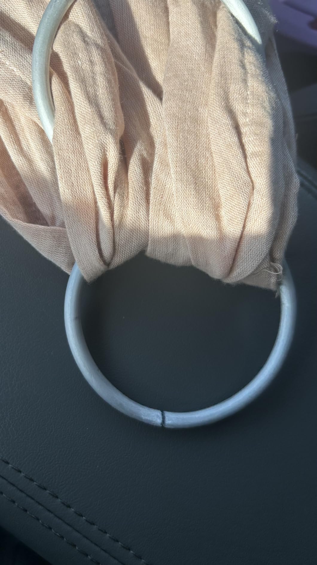 Ring Sling Baby Carrier - USA Lab Tested, 100% Natural Cotton Muslin, Breathable & Ergonomic Ring Sling Sand customer photo 1