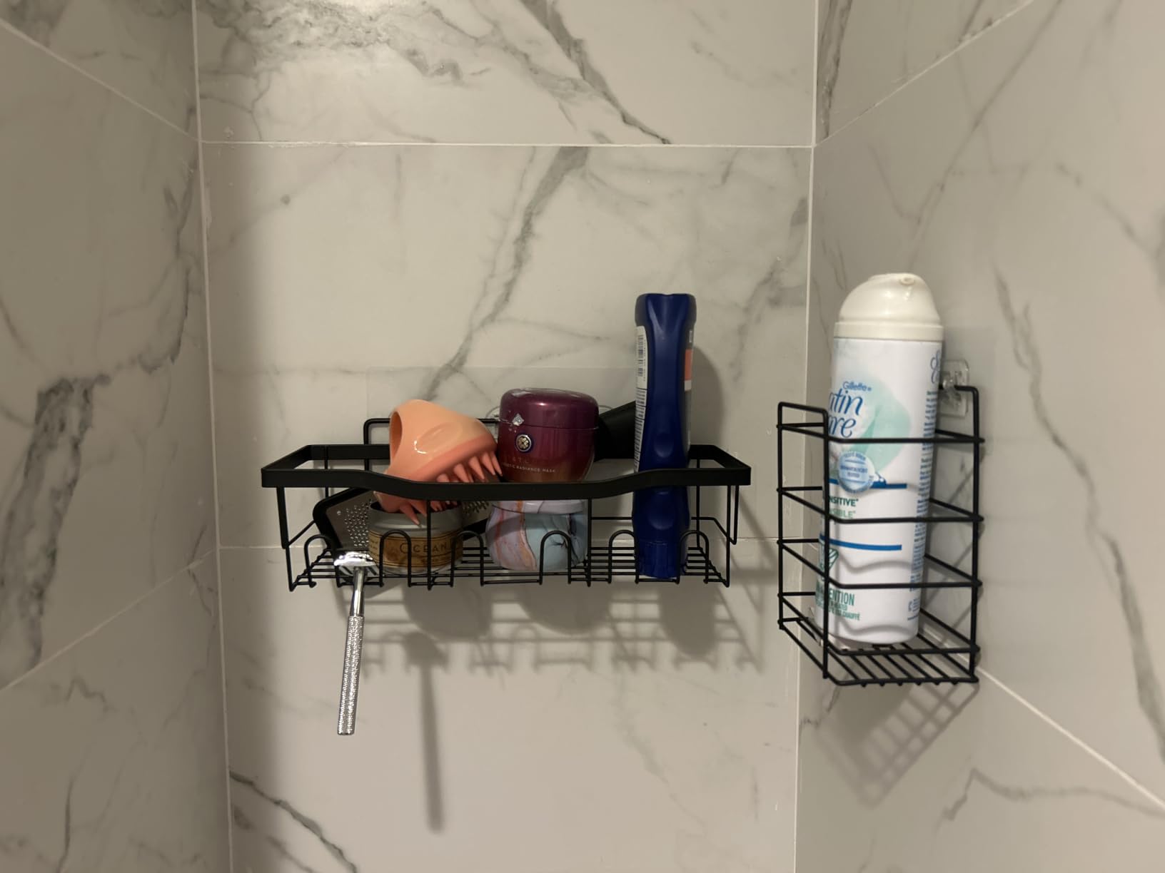 EUDELE Adhesive Shower Caddy, 5 Pack Rustproof Stainless Steel Bath Organizers With Large Capacity, No Drilling Shelves for Bathroom Storage & Home Decor customer photo 2
