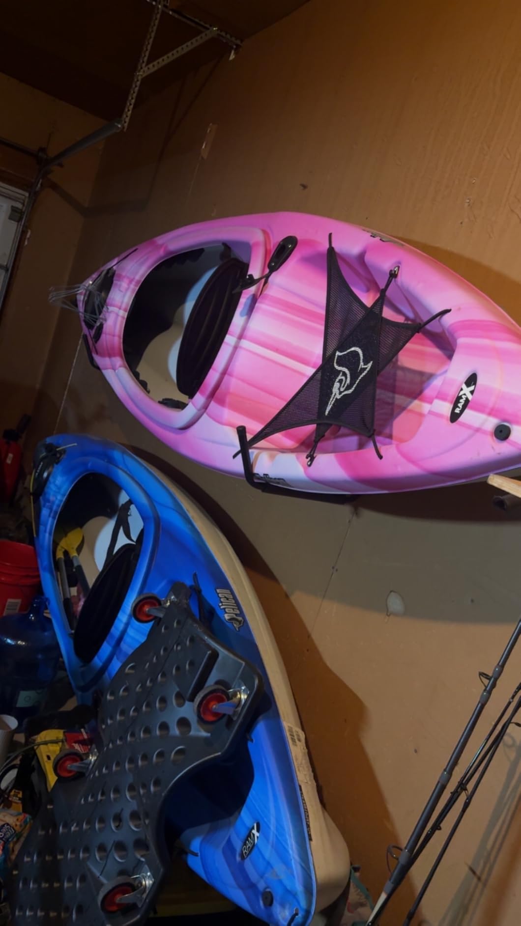 WALMANN Kayak Storage Rack, Wall Mount Kayak Hooks for 3 Kayaks customer photo 2
