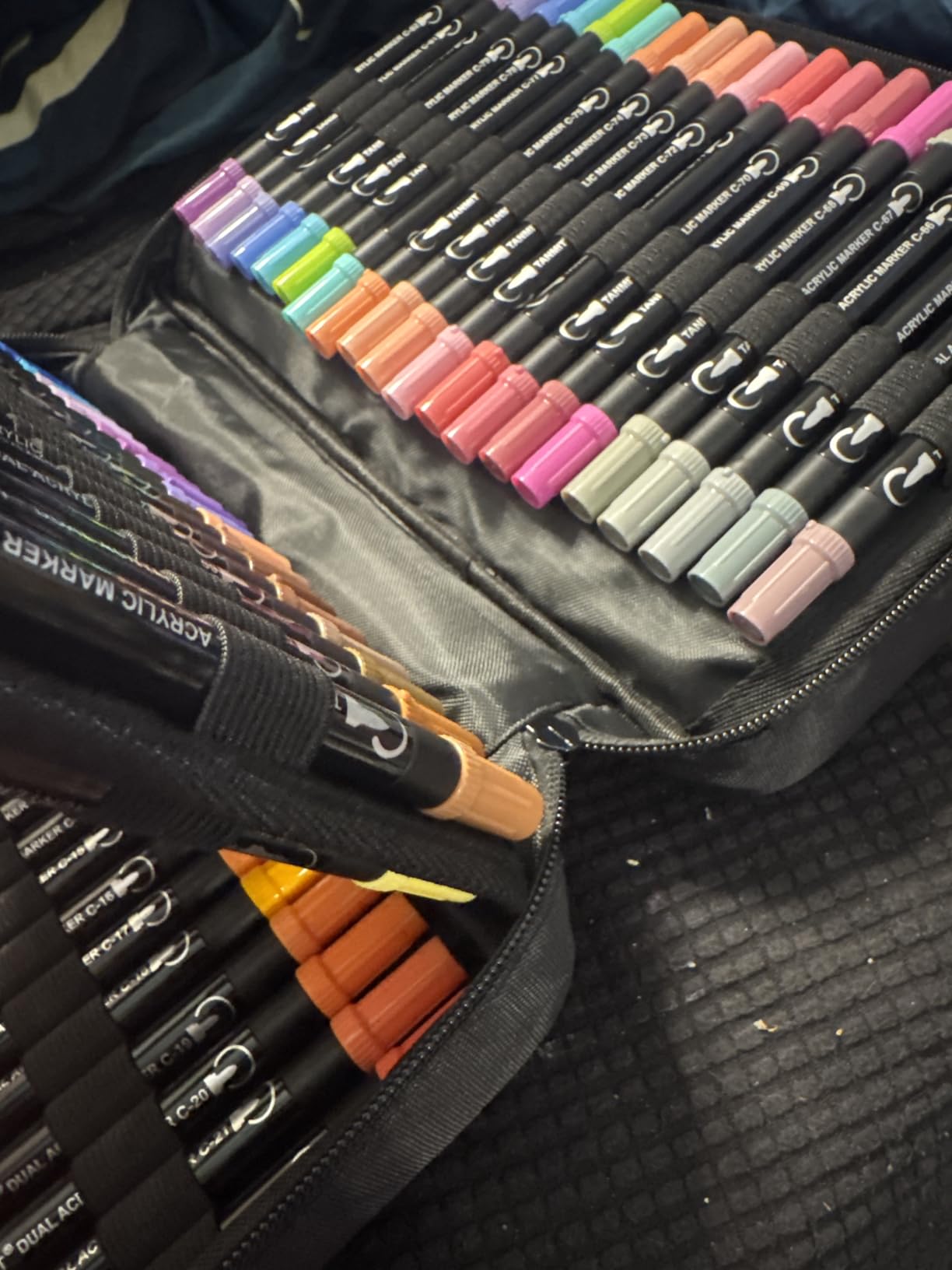 TANMIT 24 Colors Dual Tip Acrylic Paint Markers, Paint Pens Set with Brush Tip and Fine Tip For Fabric, Rock, Wood, Glass, Eggs, Scrapbook, DIY Crafts Making Art Supplies - Teacher Appreciation Gift customer photo 1