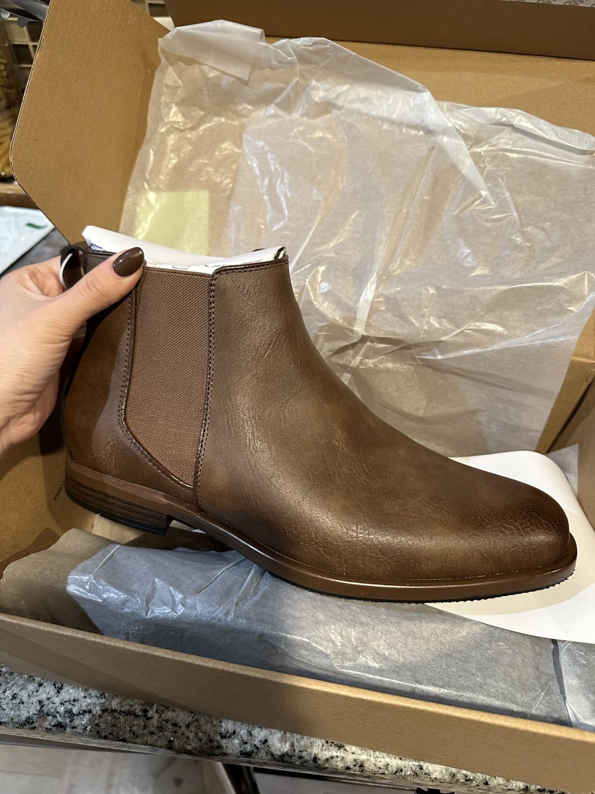 Amazon Essentials Men's Slip On Chelsea Ankle Boot customer photo 1