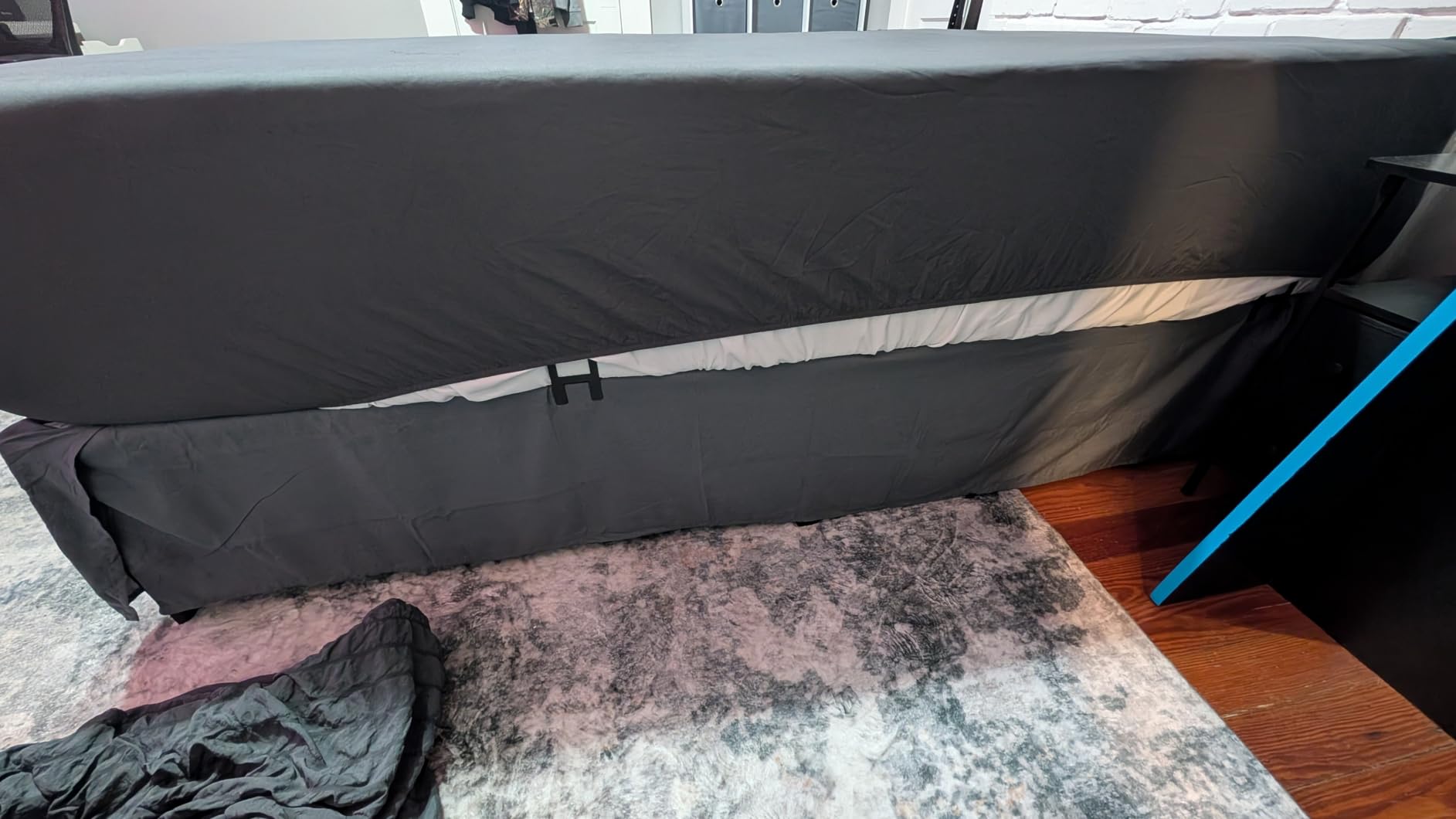 HYMOKEGE Queen Comforter Set Seersucker 7 Pieces, All Season Luxury Bed in a Bag for Bedroom, Bedding Set with Comforters, Sheets, Pillowcases & Shams, Dark Grey customer photo 1