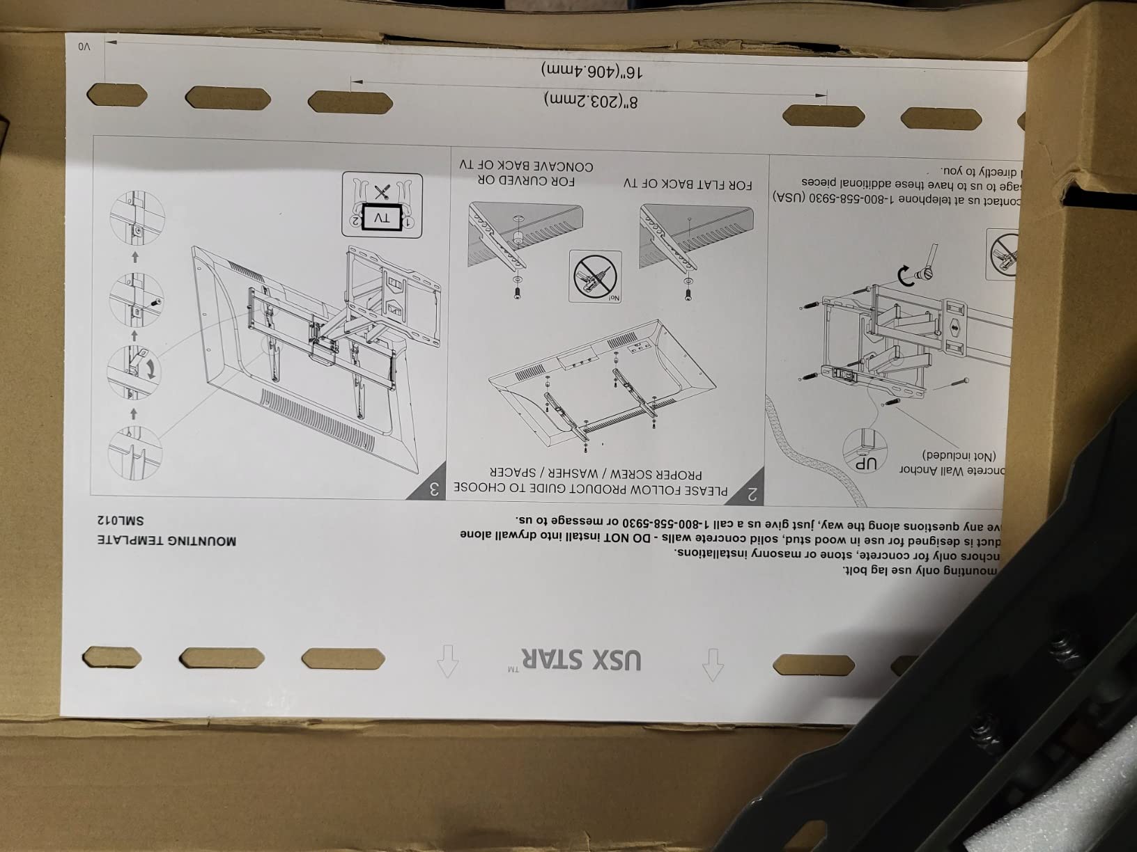 USX STAR Outdoor TV Wall Mount Full Motion for 65 70 75 85 86 90 Inch TVs | Weatherproof for 47-90 inch TV, Hold 132lbs, Swivel plus/minus 45 degrees, Tilt plus 5/minus 15, Level plus/minus 4, 16.6 inch Arm, VESA600x400mm, Fit 16 inch Stud customer photo 2
