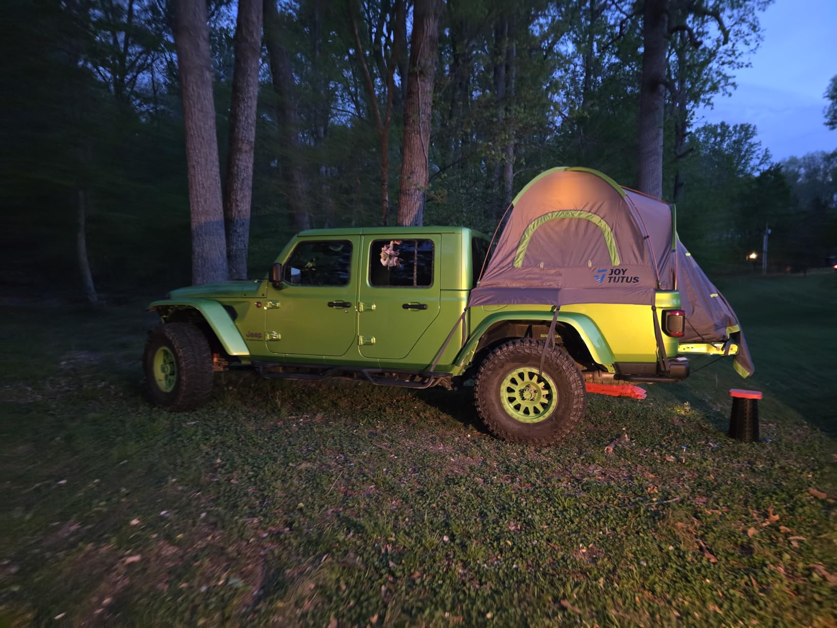 JOYTUTUS Pickup Truck Tent 5ft 2.0, Waterproof PU2000mm Double Layer for 2 Person, Portable Truck Bed Tent with Rainfly, Green, Aluminum Pole customer photo 1
