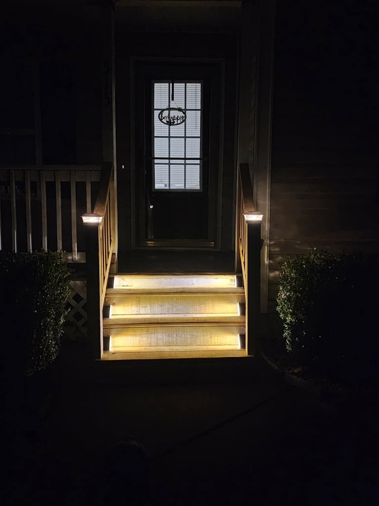 Solar Step Lights,6 Pack Warm White Solar Stair Lights Outdoor Waterproof IP67 Auto On Off,Solar Lights for Steps,Stair,Patio,Yard,Porch,Front Door,Sidewalk,Deck Decor customer photo 1