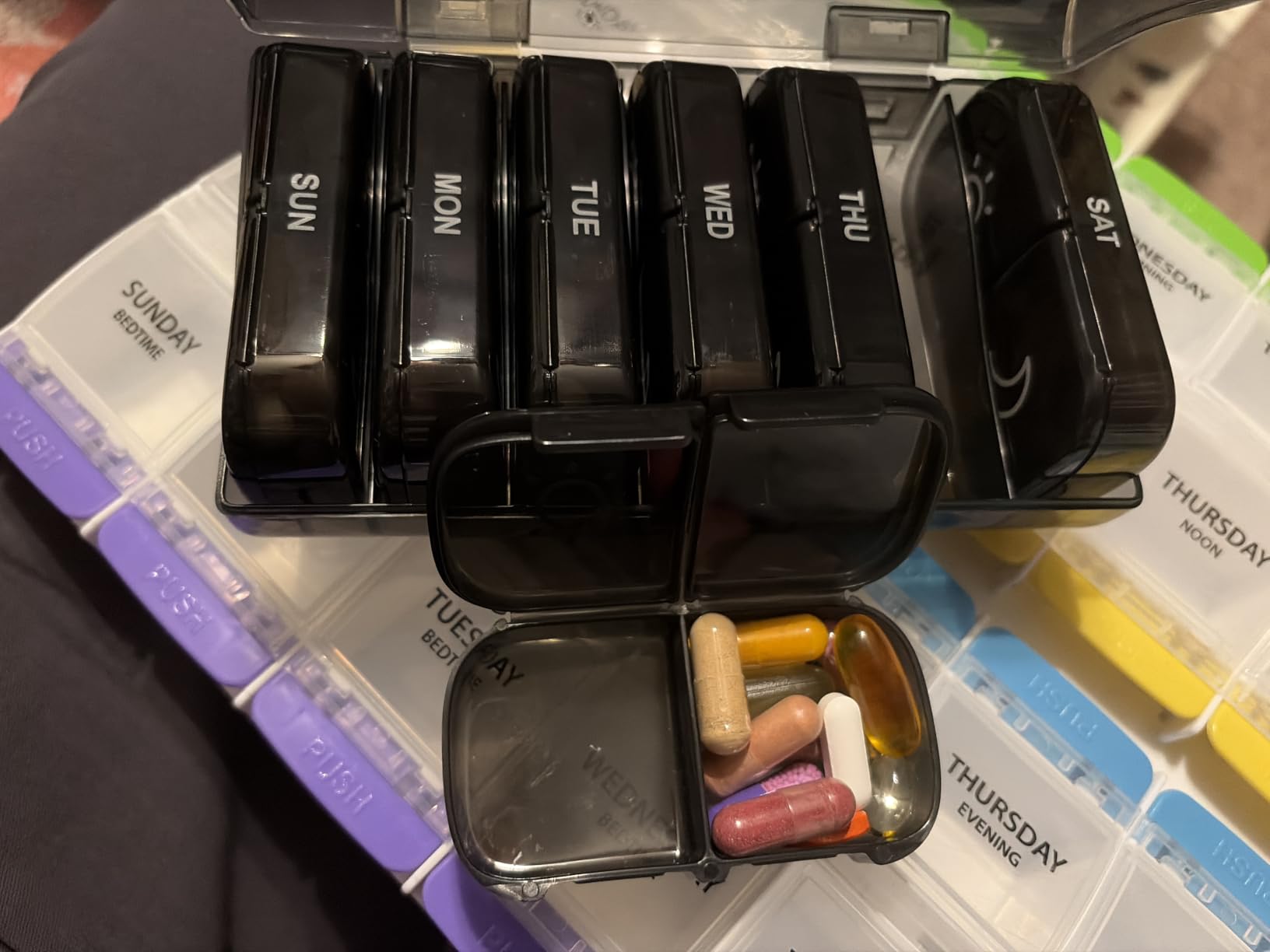 AUVON Weekly Pill Organizer 2 Times a Day, One-Side Large Opening, Easy‑Use customer photo 1