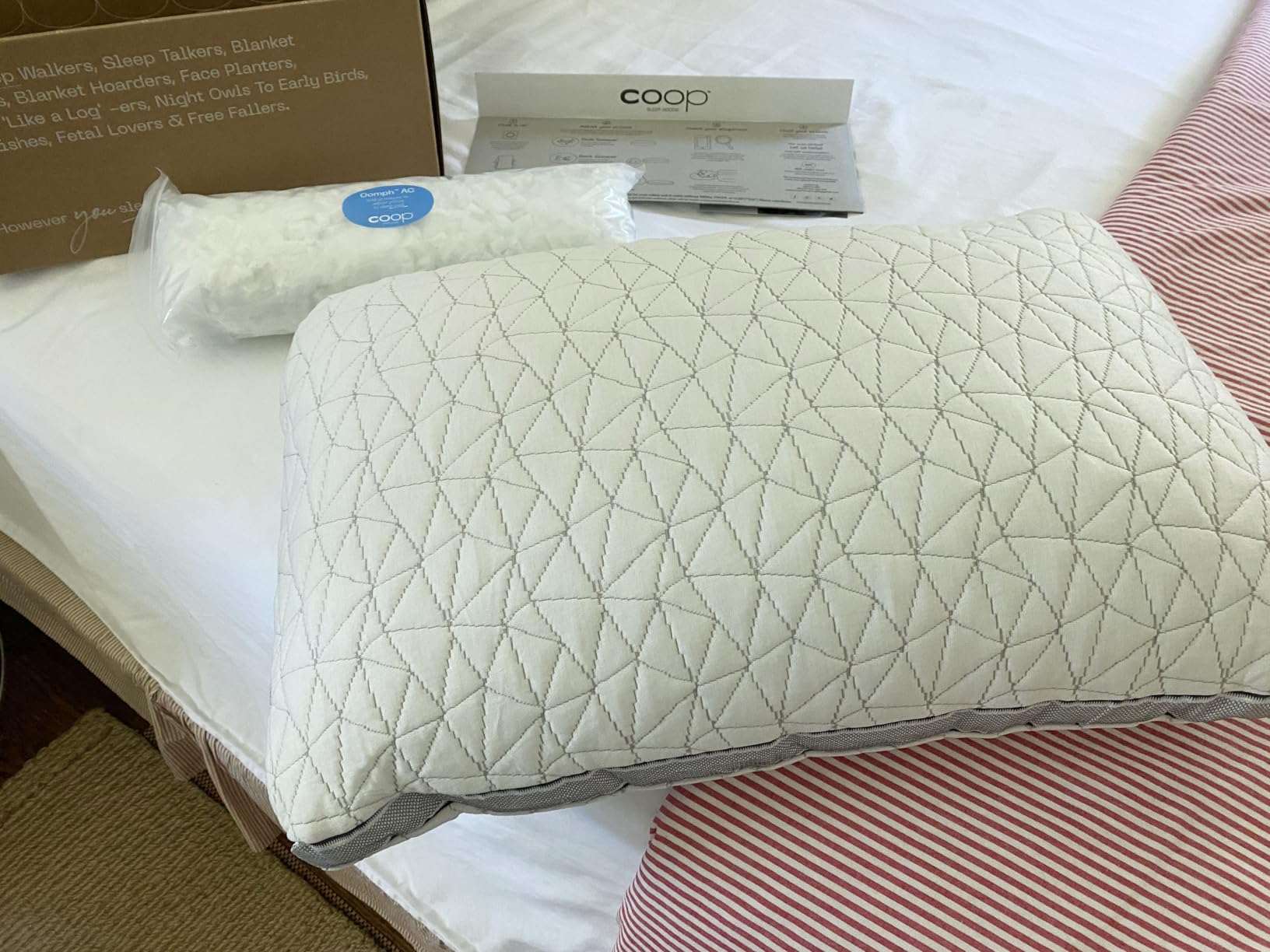 Coop Home Goods Cool+ Adjustable Pillow, Queen Size Plus Shaped Memory Foam Pillows with Cooling Gel, Back, Stomach or Side Sleeper, Neck Support for Sleeping, CertiPUR-US/GREENGUARD Gold customer photo 1