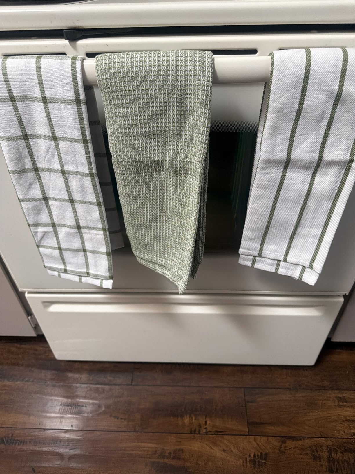 LANE LINEN 100% Cotton Kitchen Towels Quick Drying 12 Pack - Olive customer photo 2