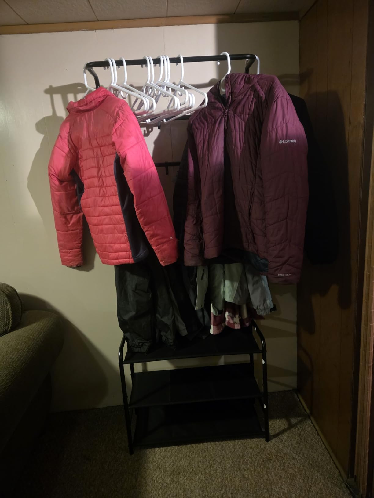 Simple Houseware Coat Rack with Shelf, Standing Hall Tree with Hooks, Black customer photo 1