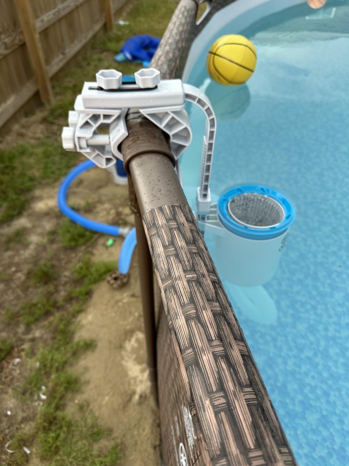 U.S. Pool Supply Pool Skimmer - Above Ground Pool Floating Surface Skimmer | Accessories - Clean Debris Basket, Wall Mount, Attaches to Inflatable Collars, Tubular and Metal Frames customer photo 1