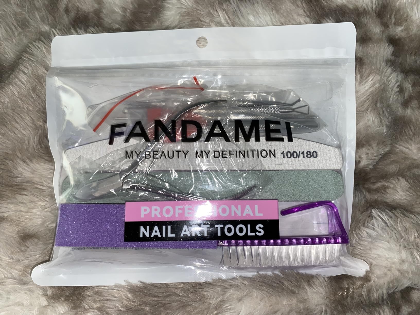 FANDAMEI Nail Care Kit, Nail Files 100/180, Nail Buffer Block, Cuticle Nippers, Cuticle Trimmer, Cuticle Pusher, Nail Tools, Nail Kit, Pedicure & Manicure Tools, Nail Prep Kit, Manicure Kit for Women customer photo 1