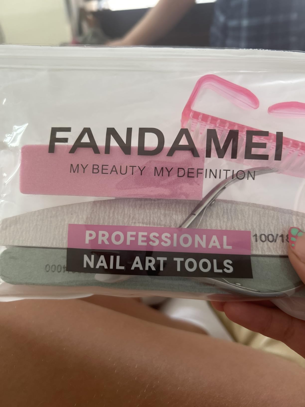 FANDAMEI Nail Care Kit, Nail Files 100/180, Nail Buffer Block, Cuticle Nippers, Cuticle Trimmer, Cuticle Pusher, Nail Tools, Nail Kit, Pedicure & Manicure Tools, Nail Prep Kit, Manicure Kit for Women customer photo 2