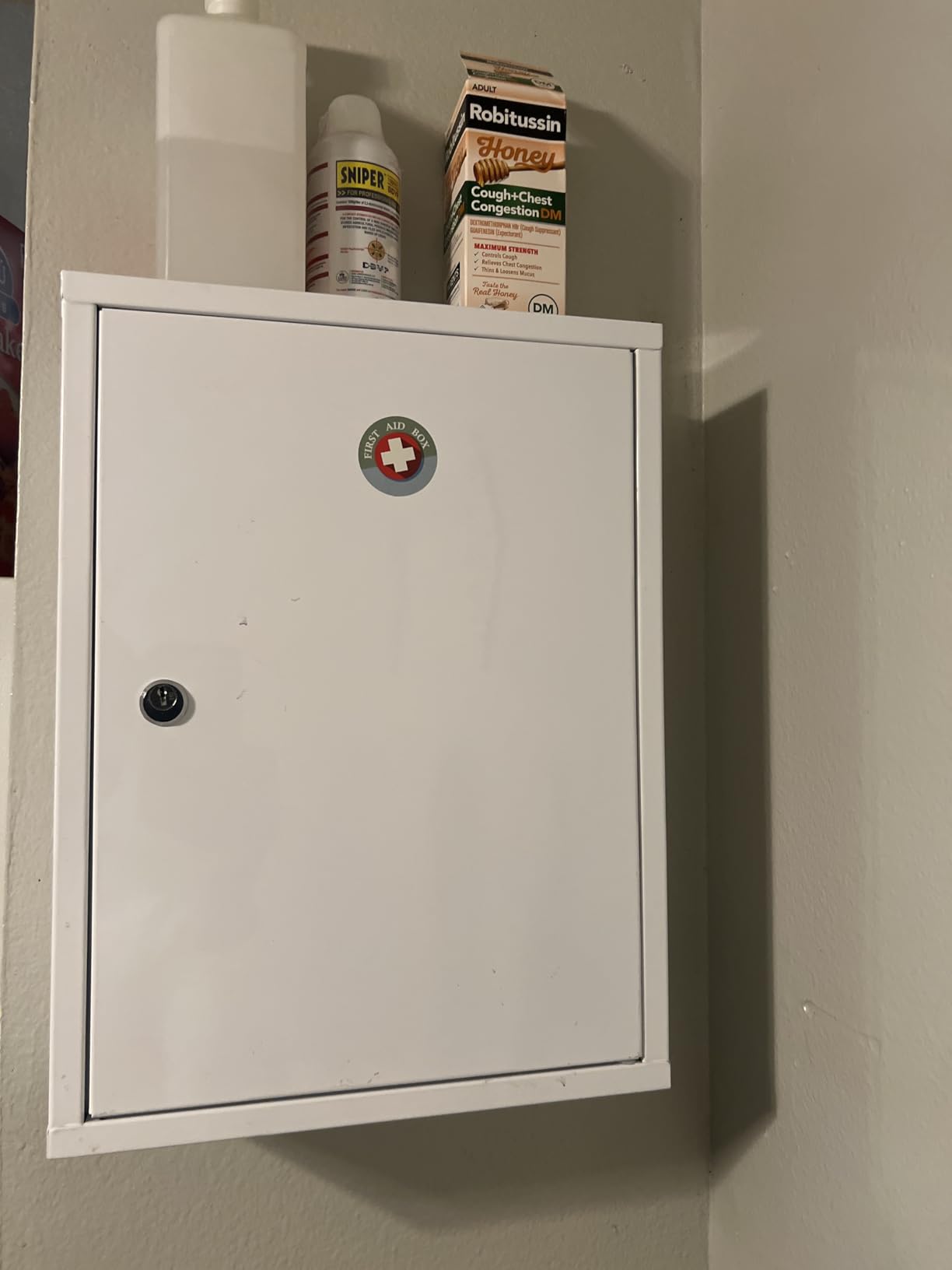 KYODOLED Locking Medicine Cabinet with Keys, Wall Mount, 15.75 Inch, White | Steel Construction, 3 Compartments, Medication & First Aid Storage, Keeps Medicines Out of Reach, Home, School & Clinic Use customer photo 1