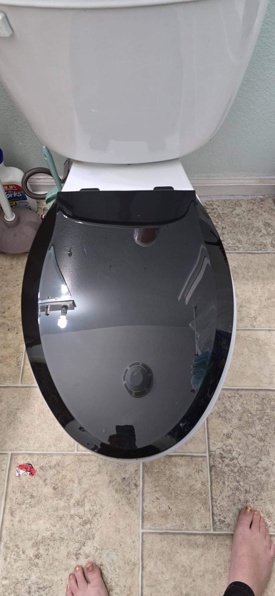 Toilet Seat, Elongated Toilet Seat with Toddler Seat Built in, Potty Training Toilet Seat Elongated Fits Both Adult and Child, with Slow Close and Magnets- Elongated customer photo 2
