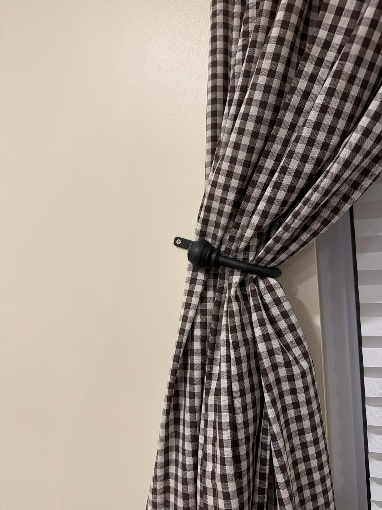 Hion Curtain Holdbacks Black 2pcs, Curtain Tiebacks Wall Mounted Hooks customer photo 1