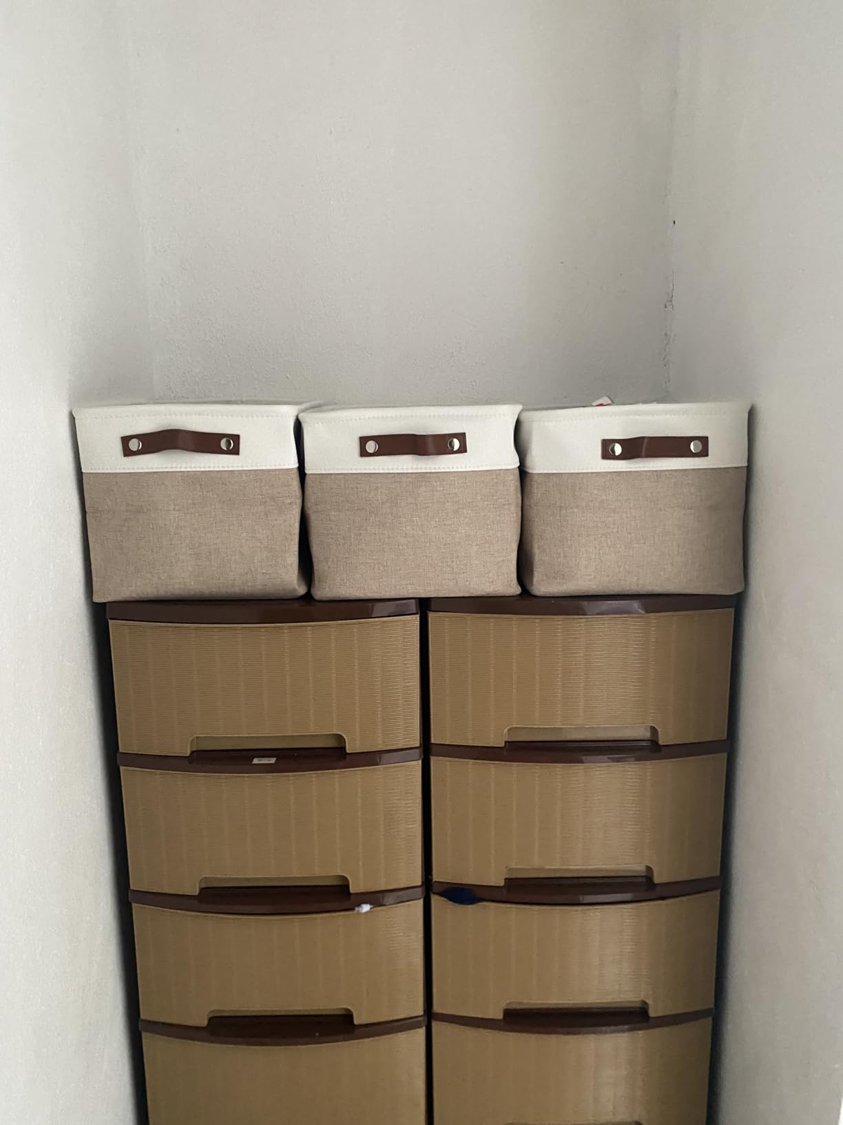 OrganiHaus 15x11in Canvas Storage Baskets 3 Pack - Fabric Bins for Shelves customer photo 2